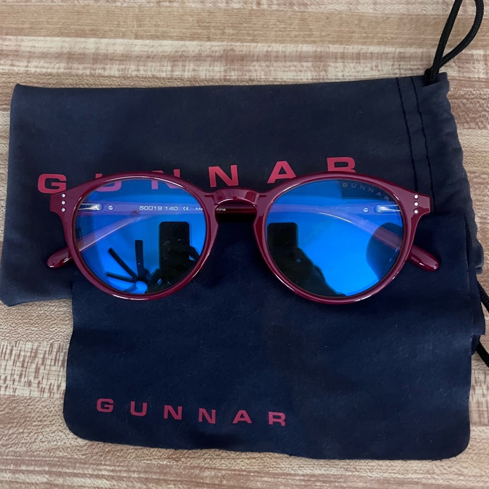 Gunnar Blue Light Glasses Dark Red